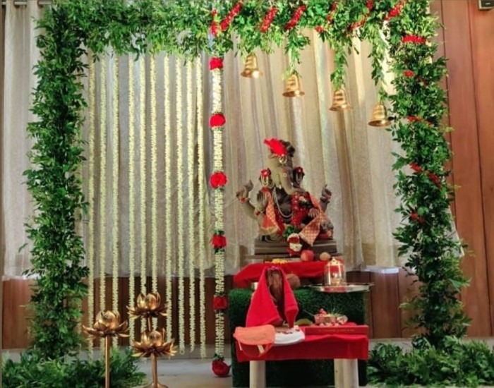 festival decorations Green Elegant Ganpati Decor
